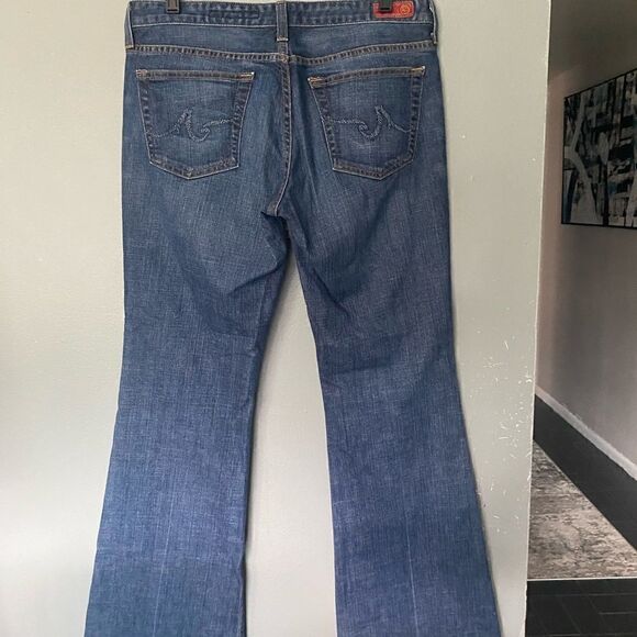 AG Adriano Goldschmied The Club Dark Wash Flare Jeans 31R - Picture 4 of 10
